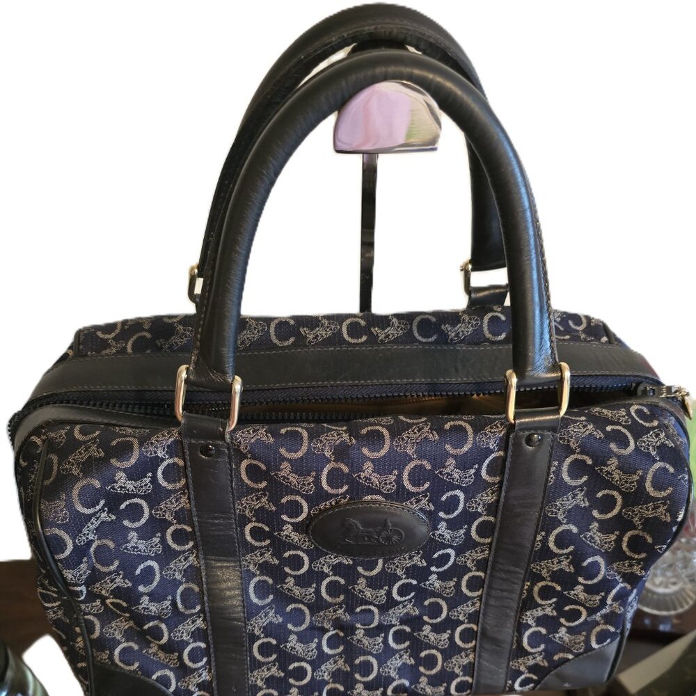 Celine Navy Boston Bag/Handbag ~ Vintage ~ made in Italy - Picture 3 of 11